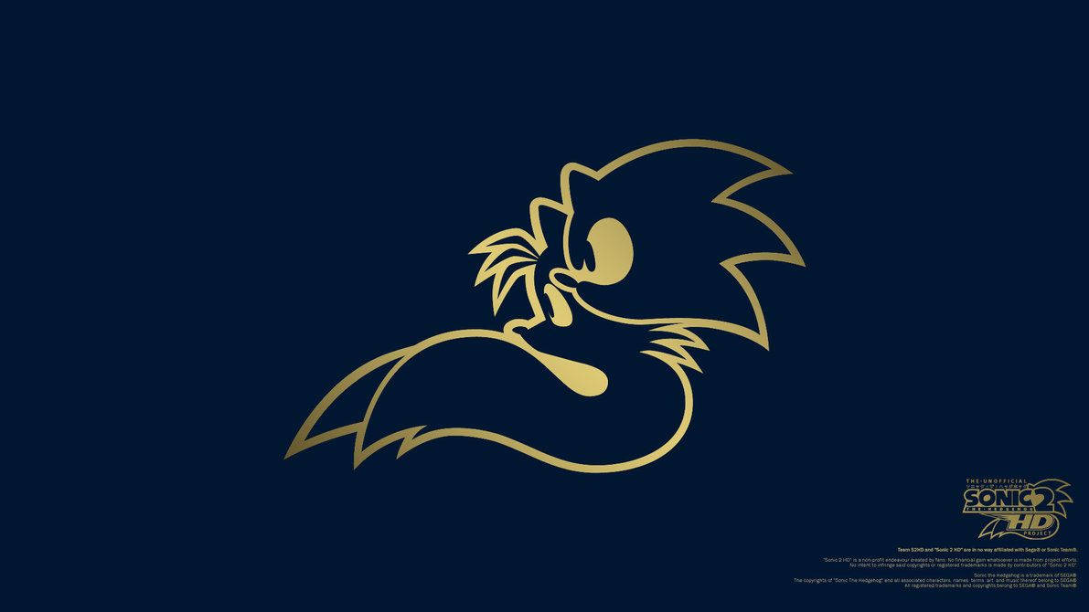 วอลเปเปอร์ปกทีเซอร์ Sonic 2 ในไอคอนโซนิคสีทอง — โซนิค วอลเปเปอร์