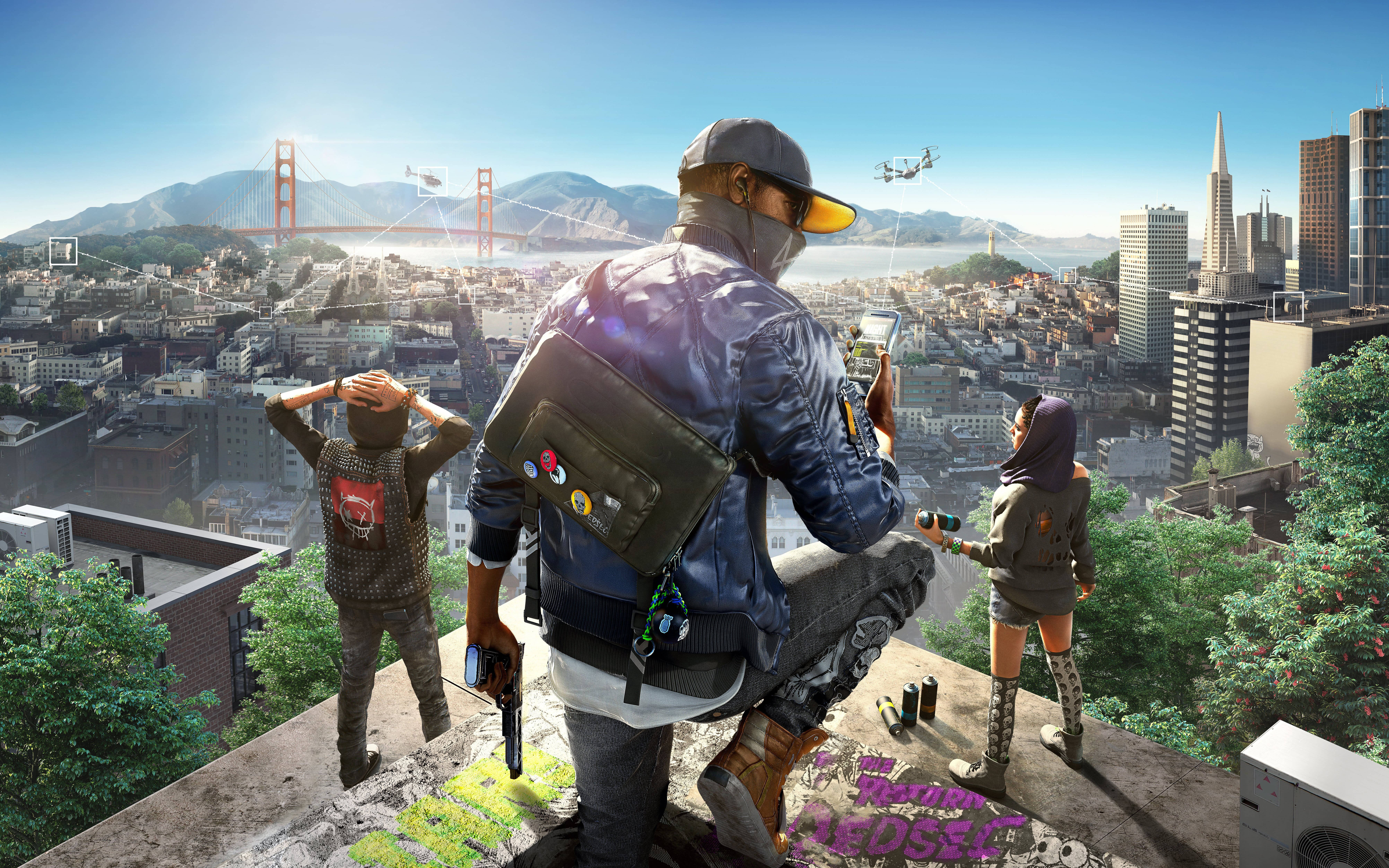 ภาพพื้นหลัง 4K สุดมันส์ของเกม Watch Dogs 2 วอลเปเปอร์