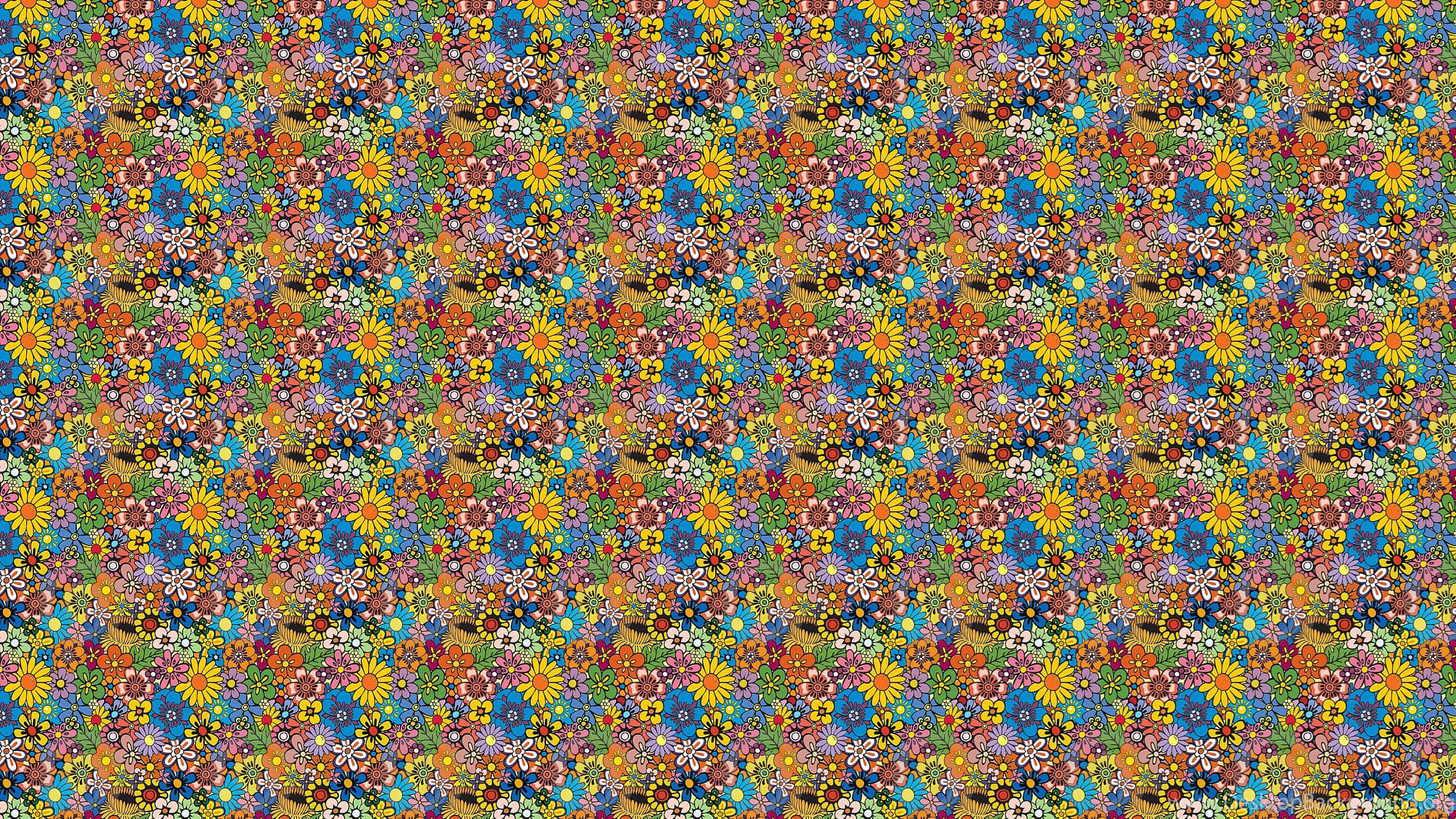 ภาพพื้นหลังเดสก์ท็อปสไตล์ยุค 70s Magic Eye แบบ Autostereogram วอลเปเปอร์