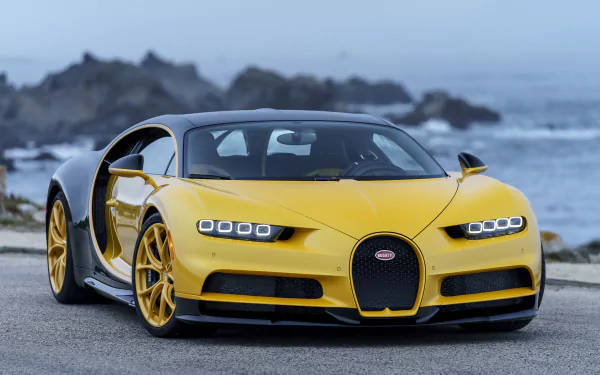 Bugatti Chiron สีเหลือง 4K — บูแกตติ วอลเปเปอร์