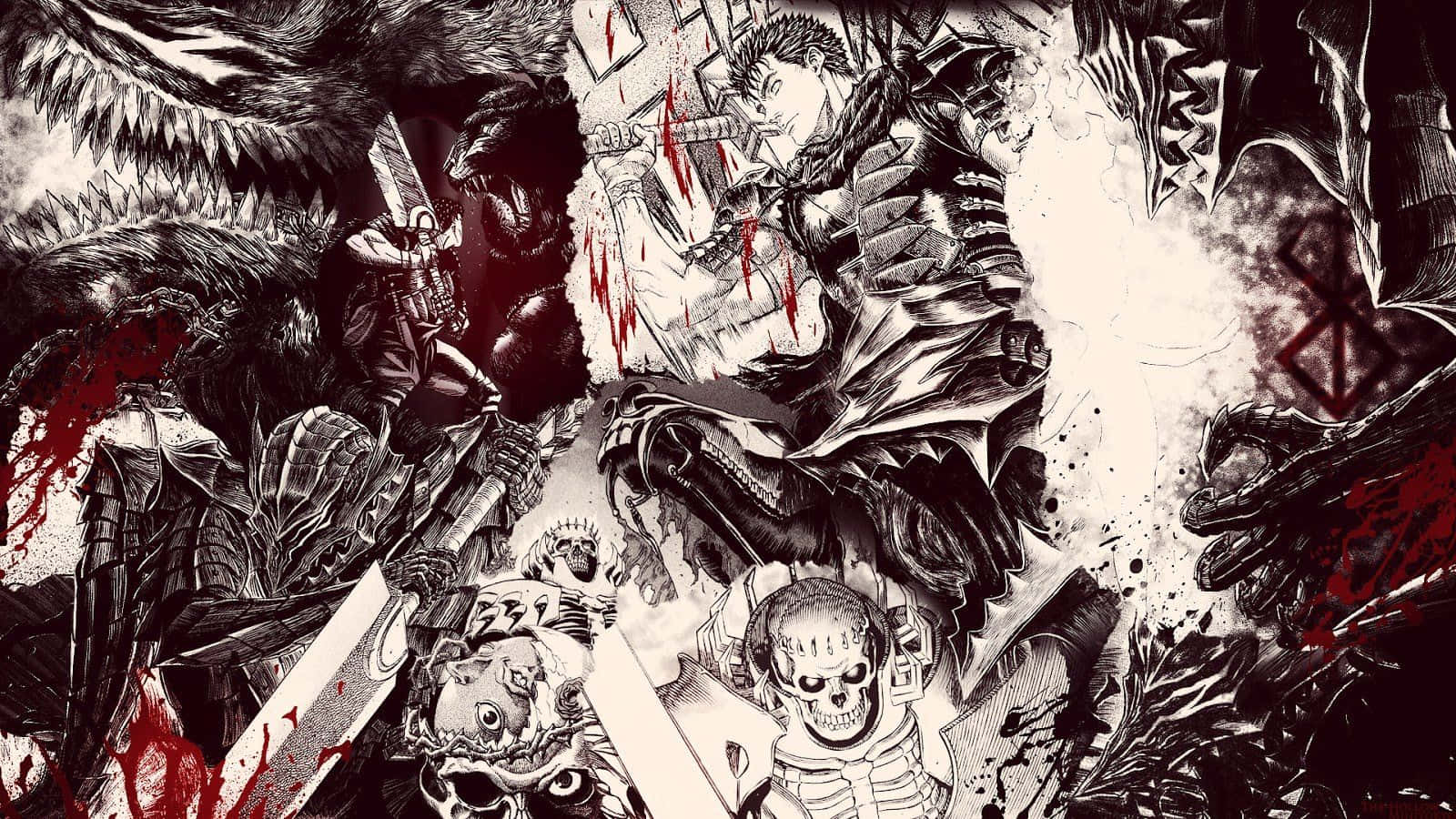 ภาพวาดกราฟฟิตี้สไตล์ดาร์กจาก Berserk Manga วอลเปเปอร์