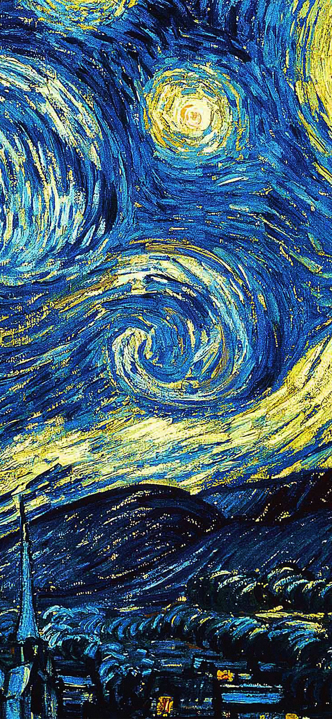ภาพวาดชื่อดัง Starry Night สำหรับ iPhone — ดวงดาว วอลเปเปอร์