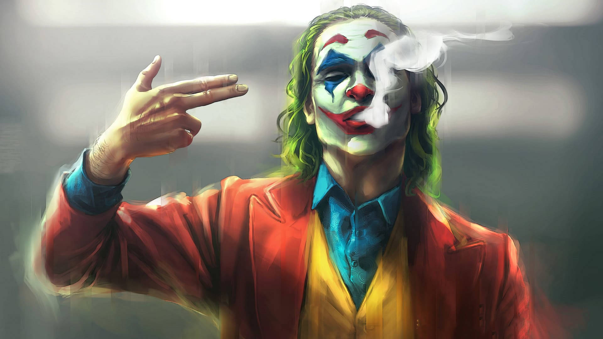 วอลเปเปอร์ภาพวาด Joker 2019 สูบบุหรี่ — โจ๊กเกอร์ วอลเปเปอร์
