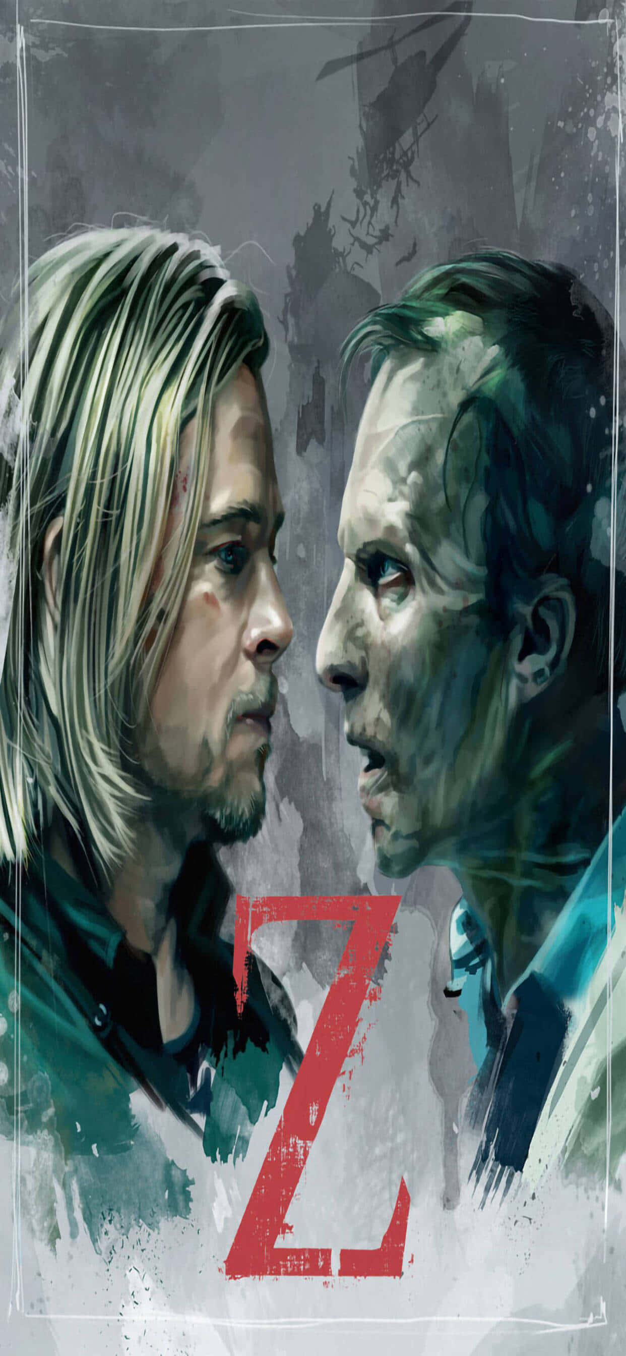 ภาพวาดดิจิทัลพื้นหลัง iPhone XS Max World War Z วอลเปเปอร์