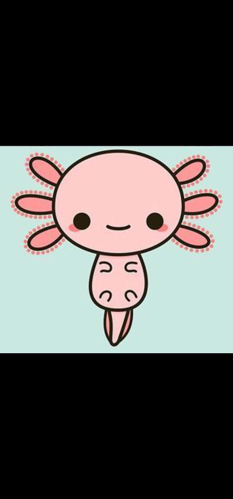 ภาพวาดดิจิทัลแอกโซลอทเทิลสีชมพูน่ารัก วอลเปเปอร์
