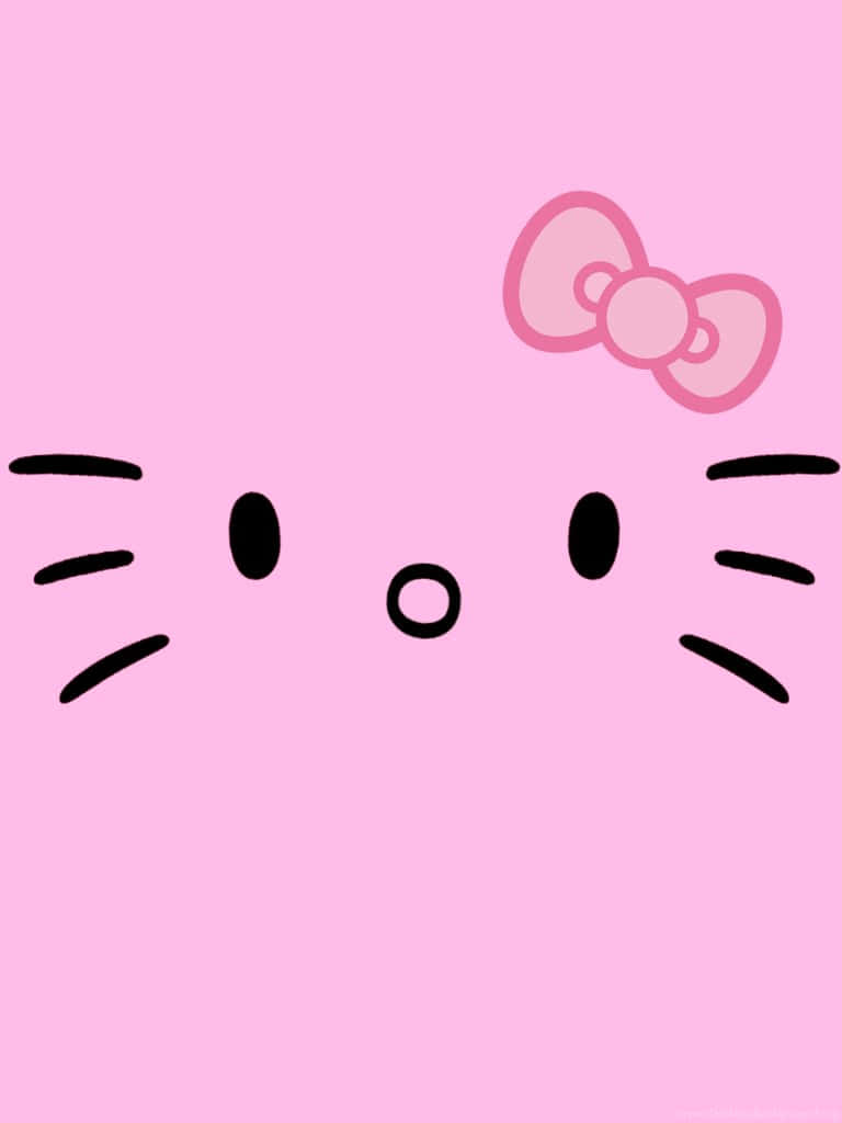 ภาพวาดน่ารักของคิตตี้สีชมพู วอลเปเปอร์