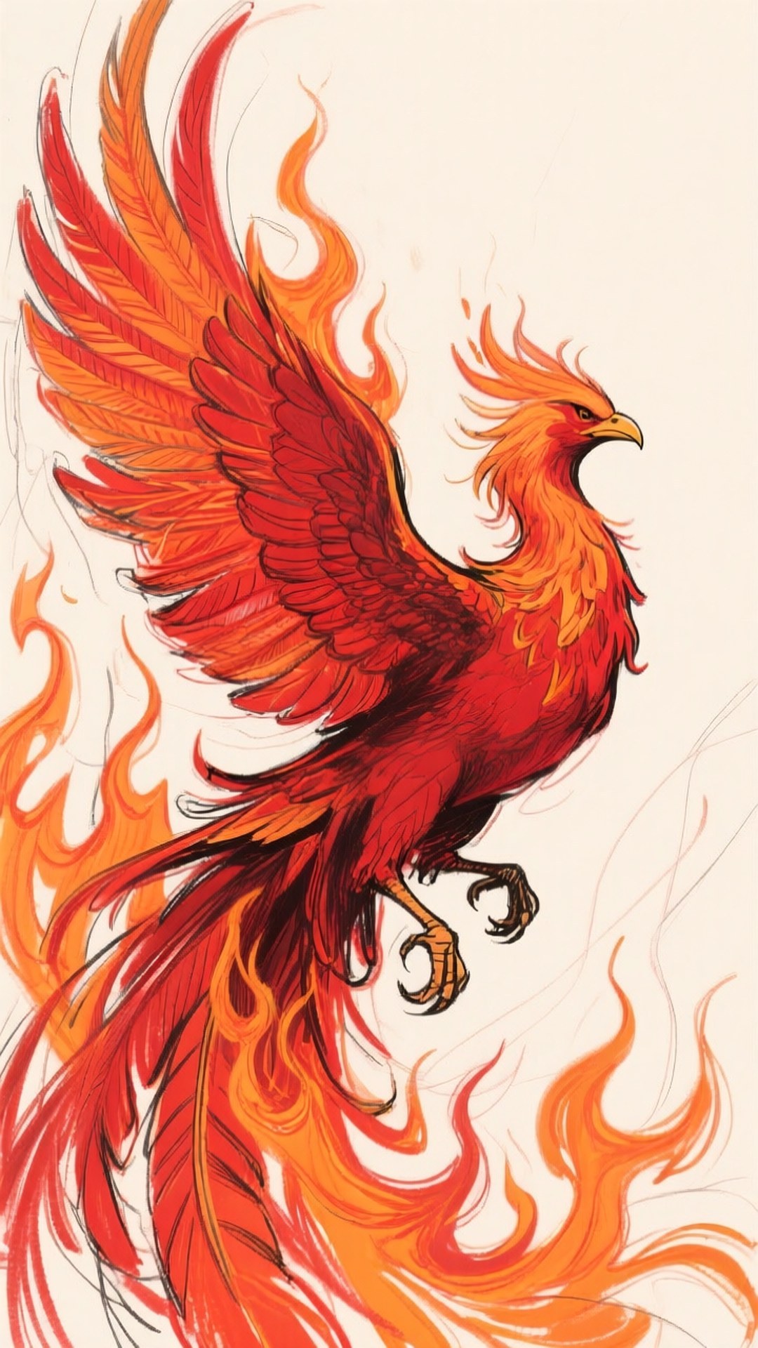 ภาพวาดฟีนิกซ์เพลิงร้อนแรง วอลเปเปอร์