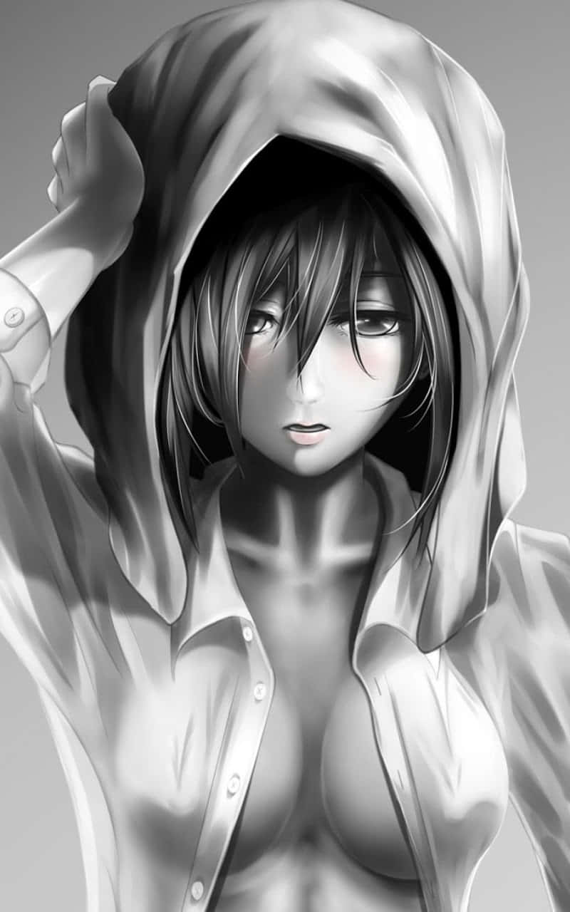 ภาพวาดมิคาสะอนิเมะเซ็กซี่เช็ดผมด้วยผ้าขนหนู วอลเปเปอร์