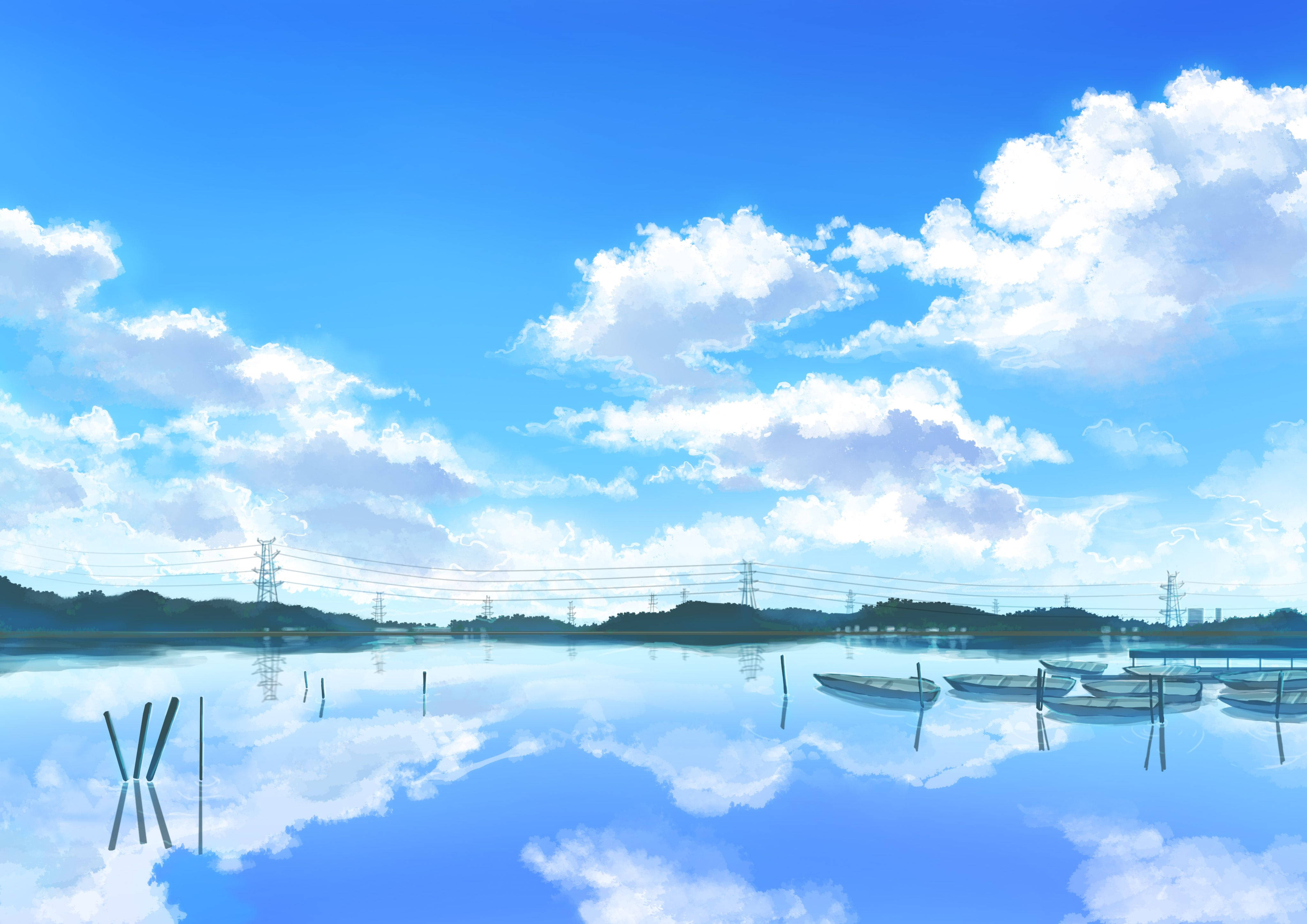 ภาพวาดสวยงามสีฟ้าที่ไม่มีลิขสิทธิ์ วอลเปเปอร์