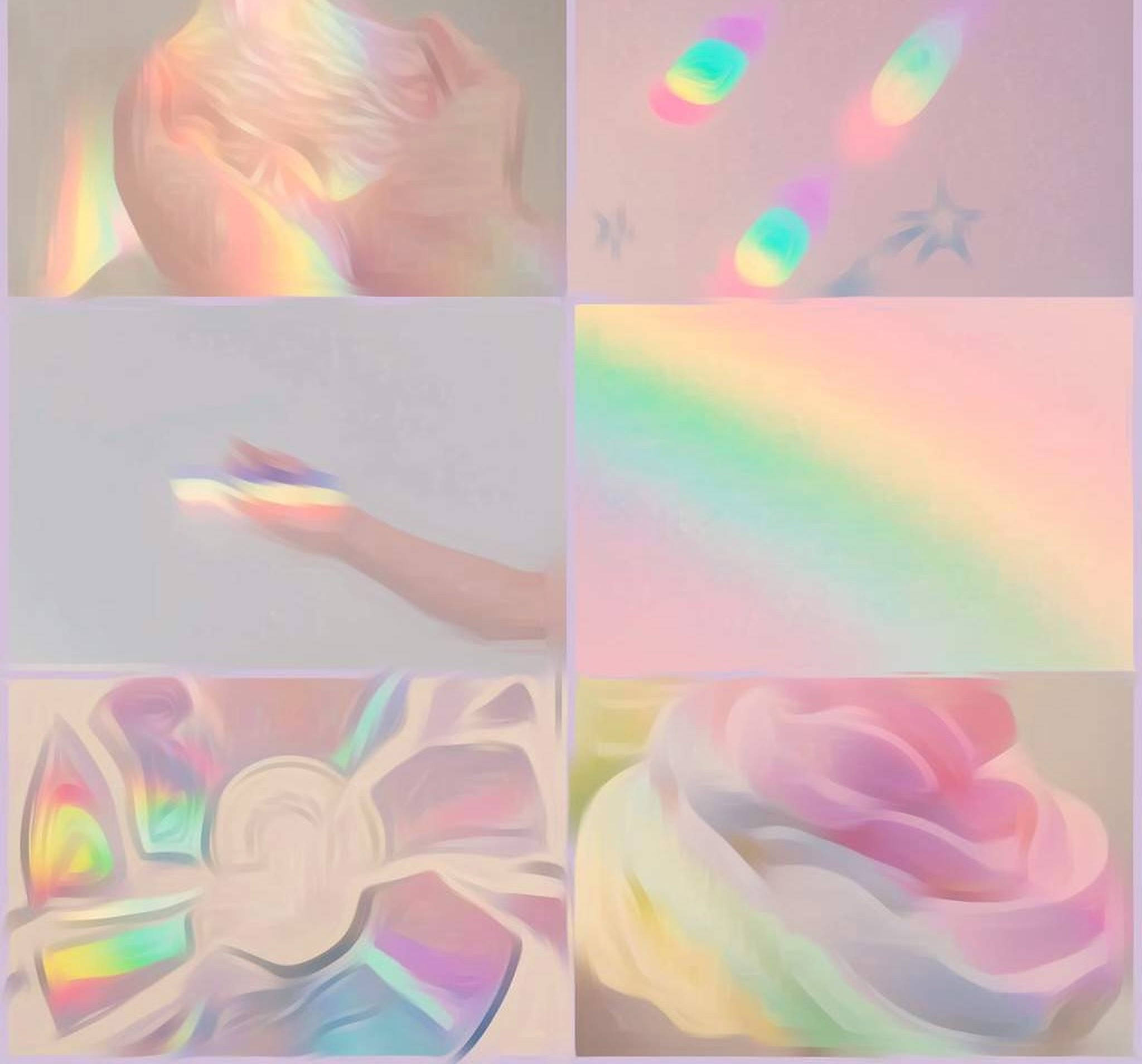 ภาพวาดสายรุ้งพาสเทลสวยงามน่าหลงใหล วอลเปเปอร์