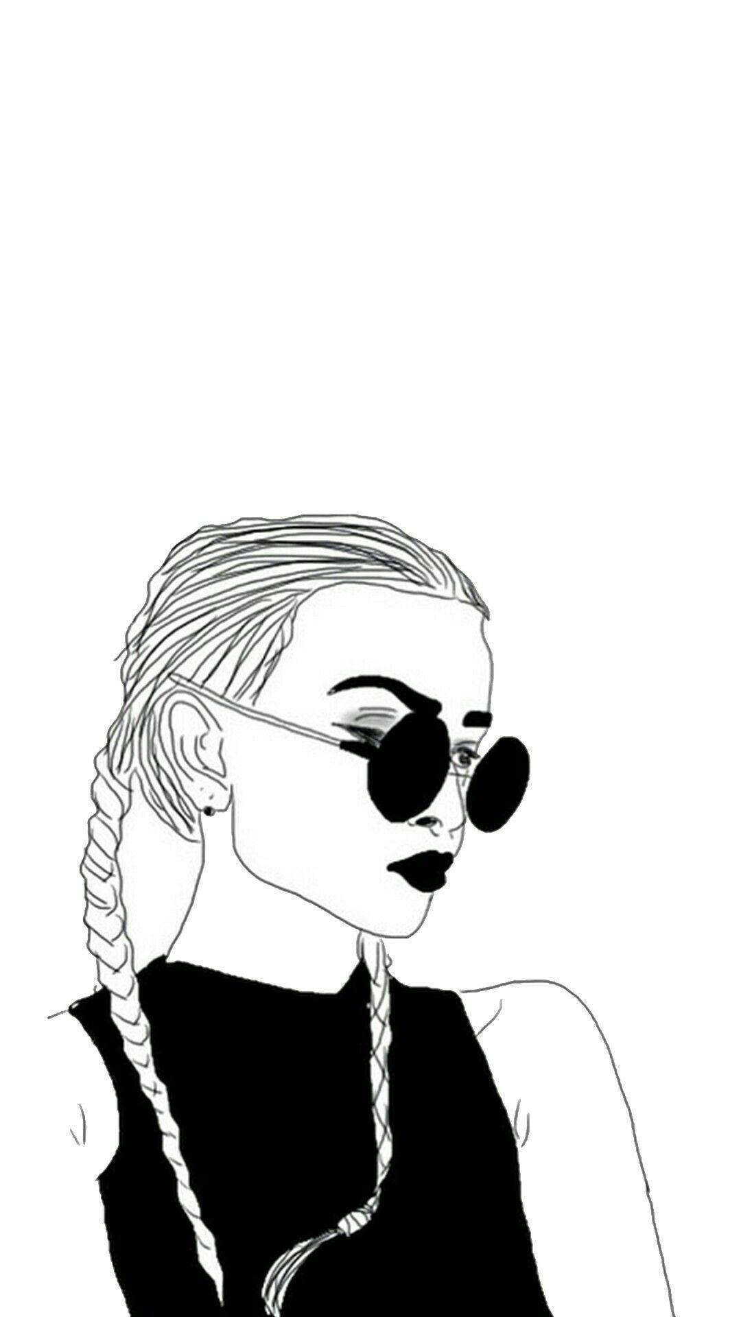 ภาพวาดสาวเปียผมสุดเท่ วอลเปเปอร์
