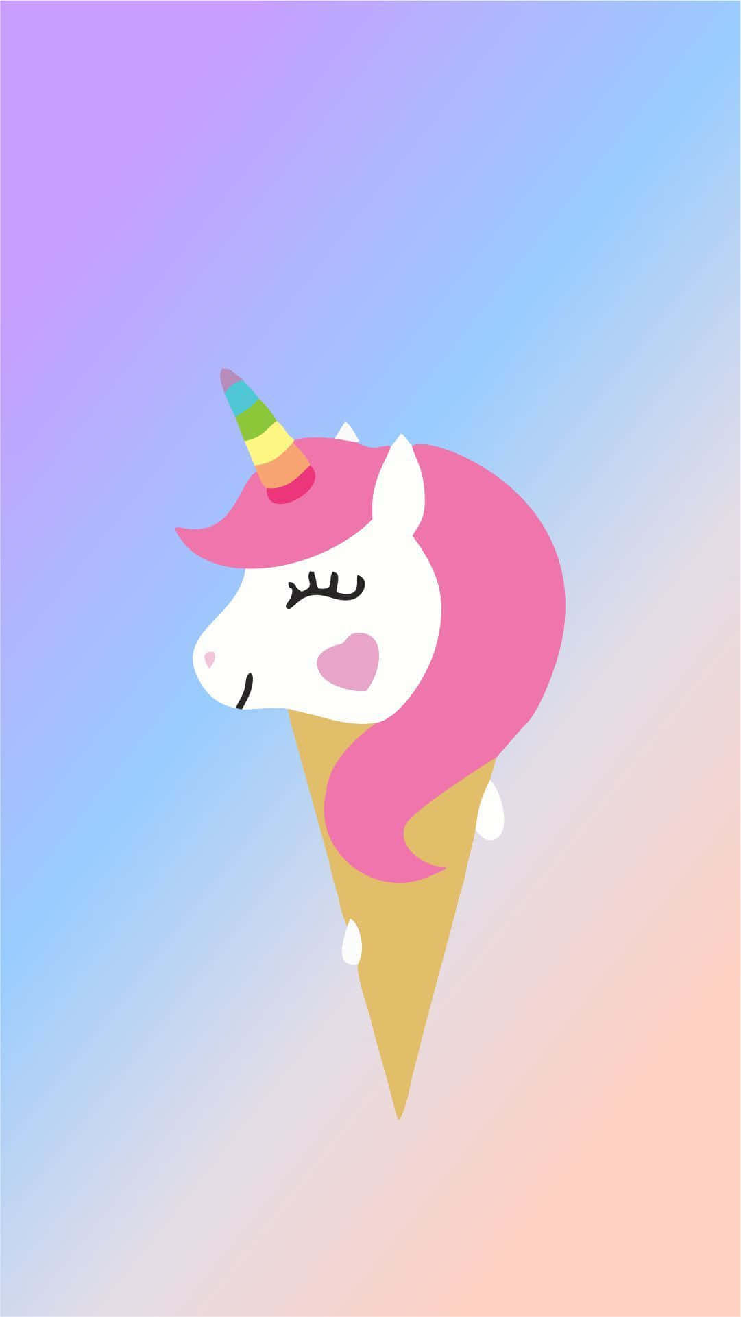 ภาพวาดหัวยูนิคอร์นน่ารักในรูปสามเหลี่ยม วอลเปเปอร์