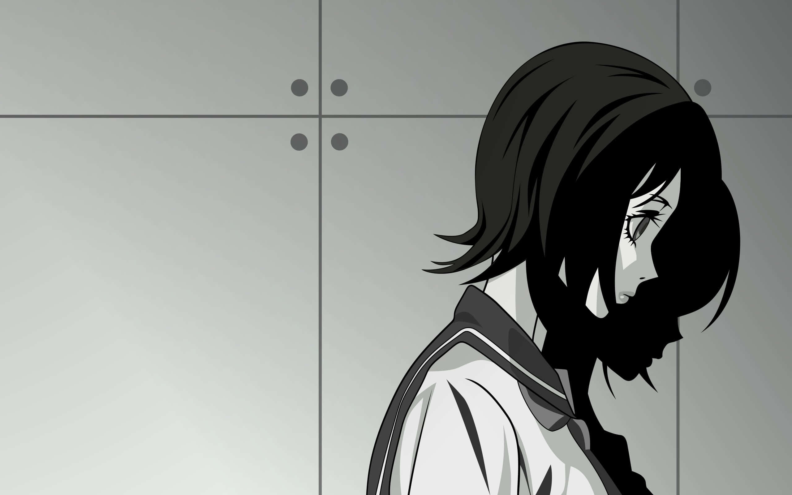 ภาพวาดอนิเมะโมโนโครม วอลเปเปอร์