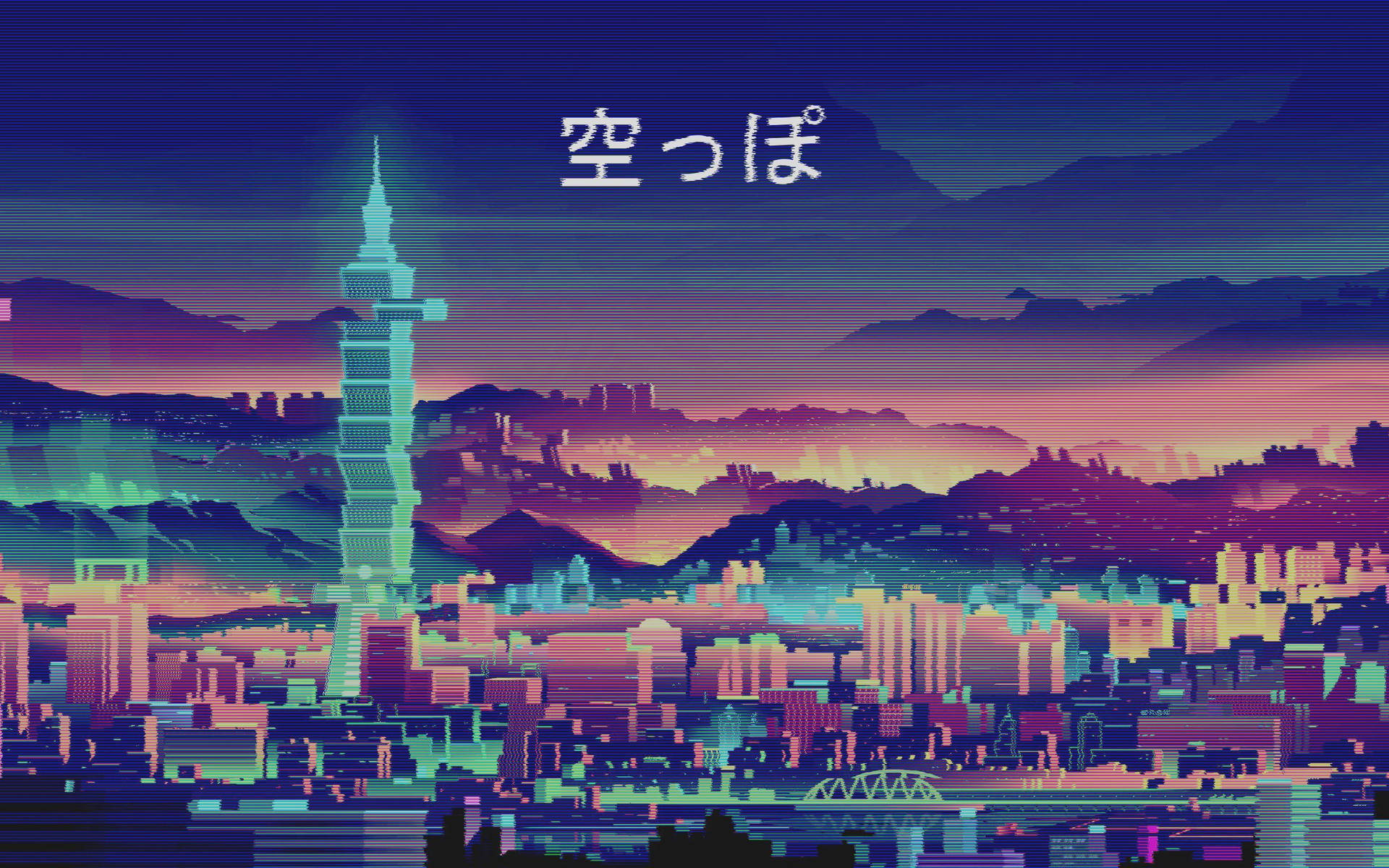 วอลเปเปอร์ภาพวาดเมืองสวยงามบนแล็ปท็อป — สุนทรียภาพ โน้ตบุ๊ก GIF วอลเปเปอร์