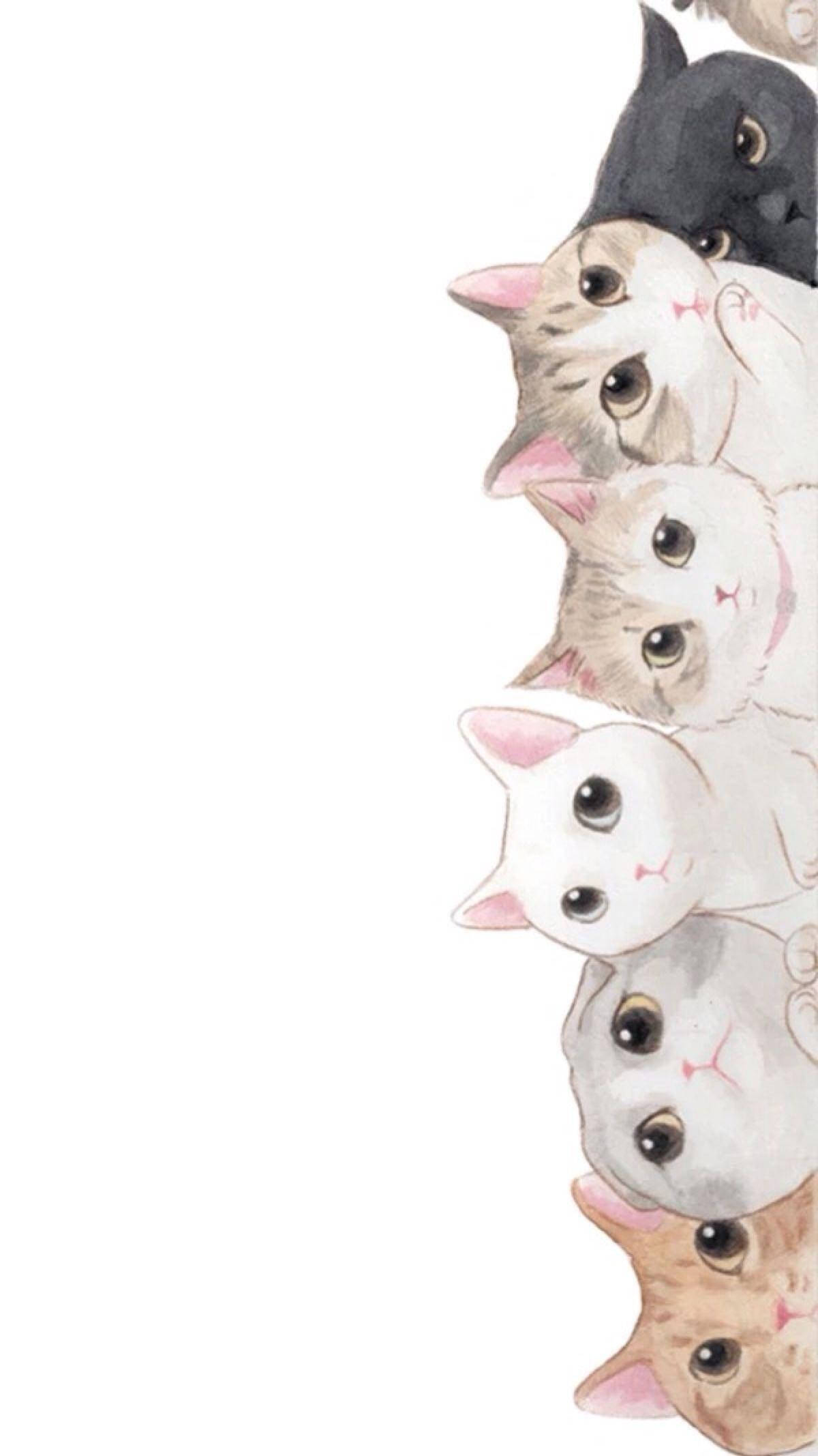 ภาพวาดแมวน่ารักเท่ๆ วอลเปเปอร์