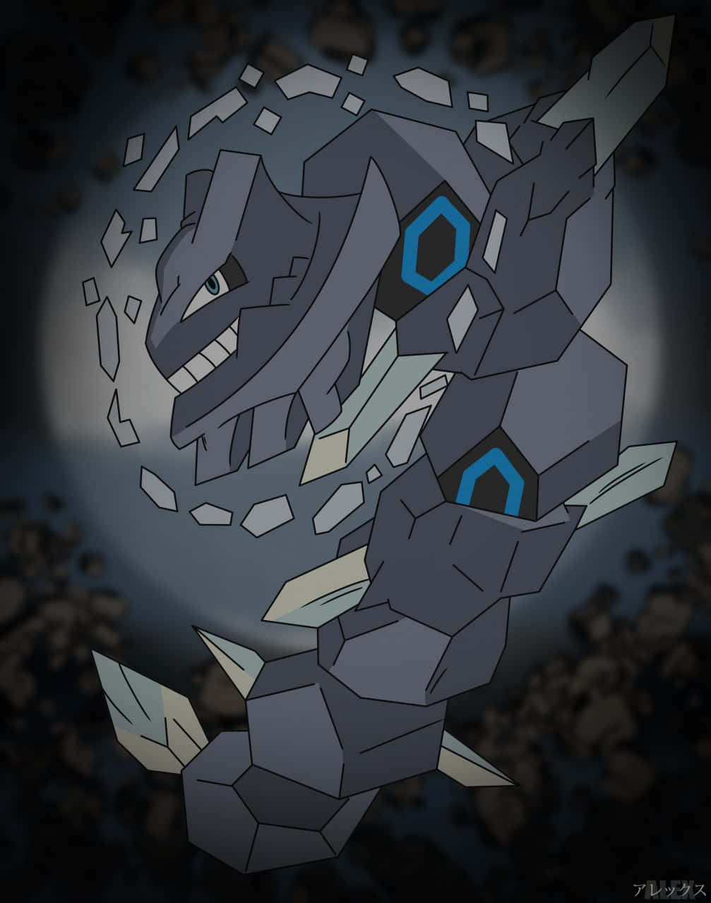 ภาพวาดแฮนด์ดรอว์น Mega Steelix วอลเปเปอร์
