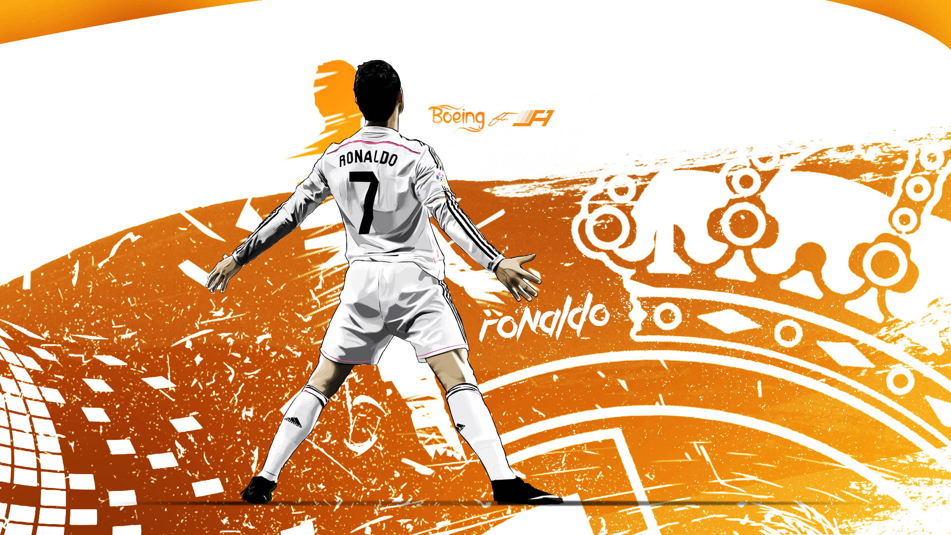 ภาพศิลปะ CR7 HD สีส้ม วอลเปเปอร์