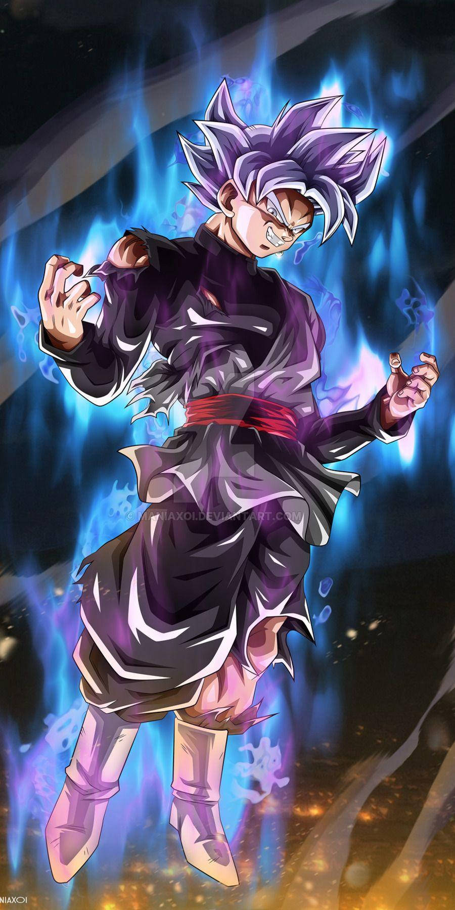 ภาพศิลปะ Goku Black พลังชาร์จบน iPhone วอลเปเปอร์