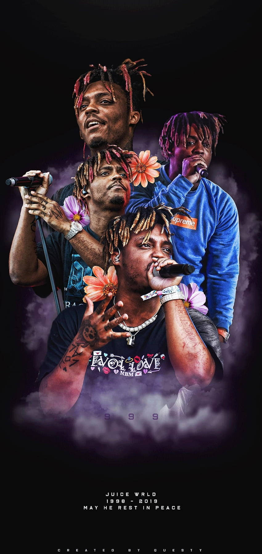 ภาพศิลปะสะเทือนอารมณ์ของ Juice Wrld พร้อมโทรศัพท์ วอลเปเปอร์