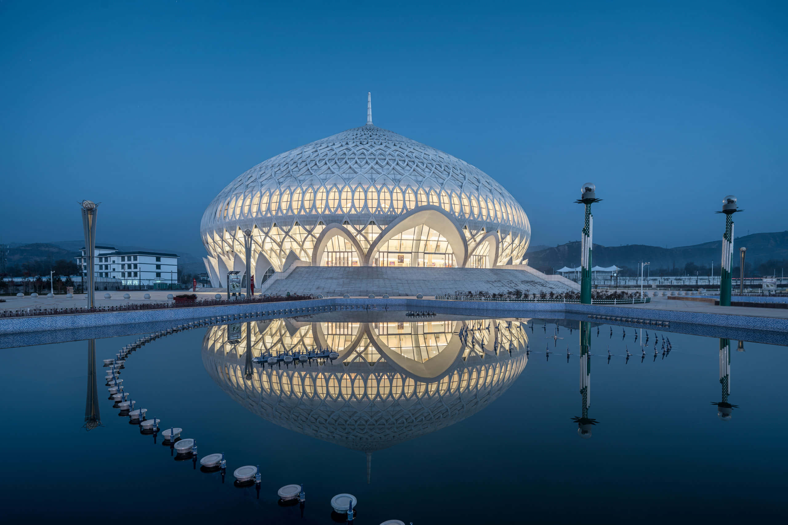ภาพสวยของมัสยิดในอียิปต์ตอนพระอาทิตย์ตก วอลเปเปอร์