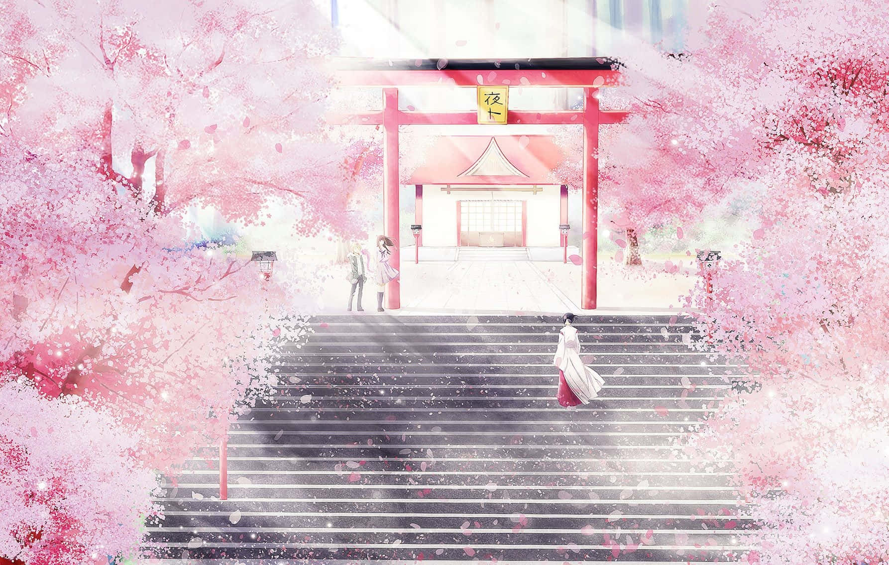 ภาพสวยสไตล์อนิเมะสีชมพู วอลเปเปอร์