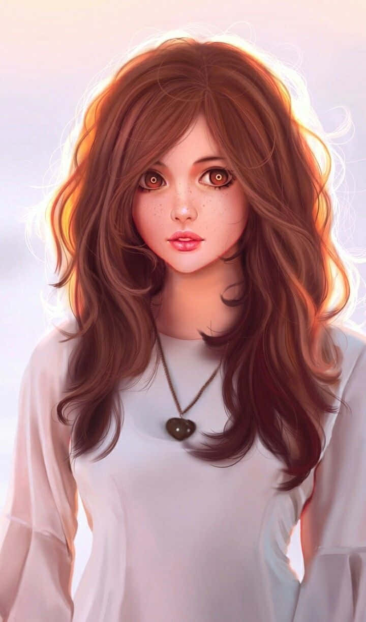 ภาพสาวสวยผมน้ำตาล วอลเปเปอร์