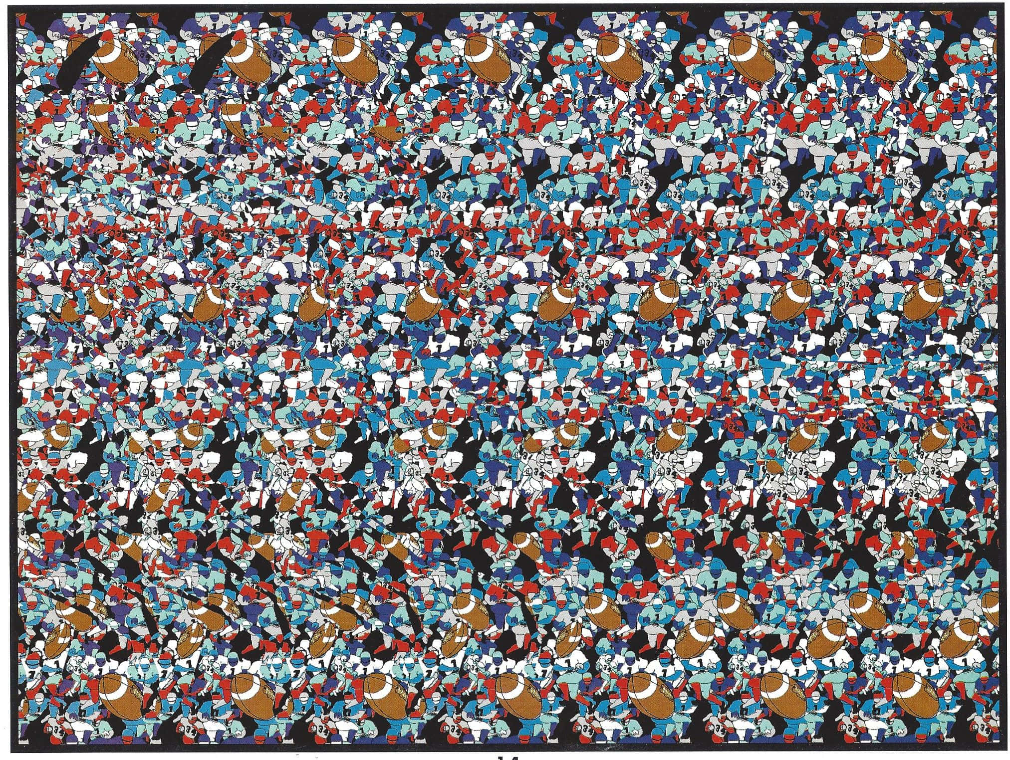 ภาพสเตอริโอแกรม 3D Magic Eye ฟุตบอลซูเปอร์โบว์ล วอลเปเปอร์