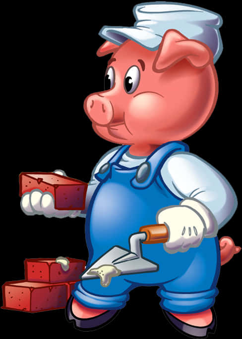 ภาพหมูการ์ตูนก่อสร้าง วอลเปเปอร์
