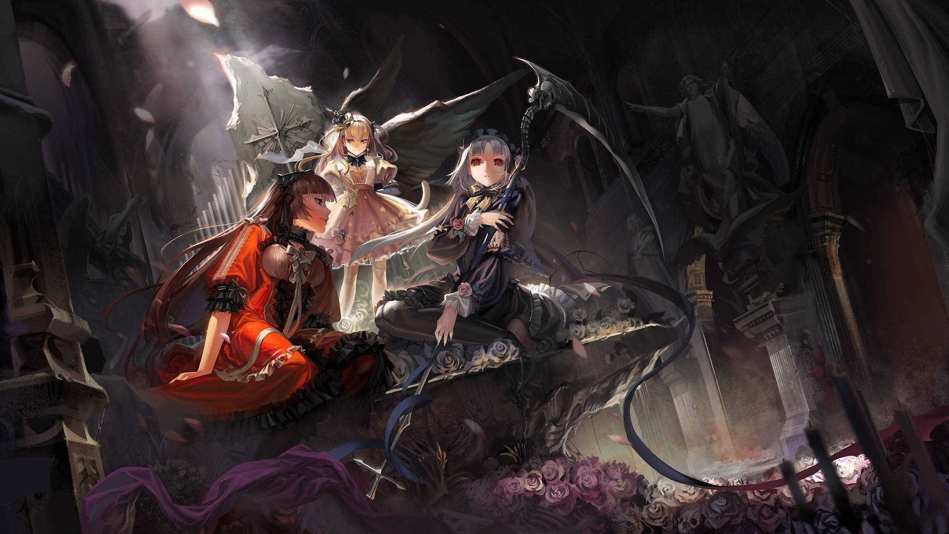 วอลเปเปอร์ภาพอนิเมะสไตล์ดาร์ก Rozen Maiden — อนิเมะแนวสวยงาม GIF วอลเปเปอร์