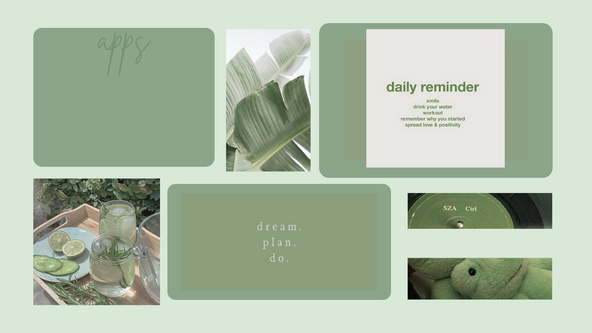 ภาพเตือนความจำสไตล์ Sage Green วอลเปเปอร์