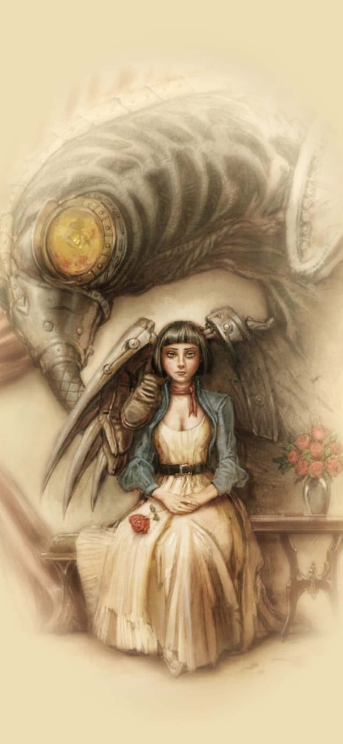 ภาพแฟนอาร์ต Songbird สำหรับ iPhone X จาก Bioshock Infinite วอลเปเปอร์