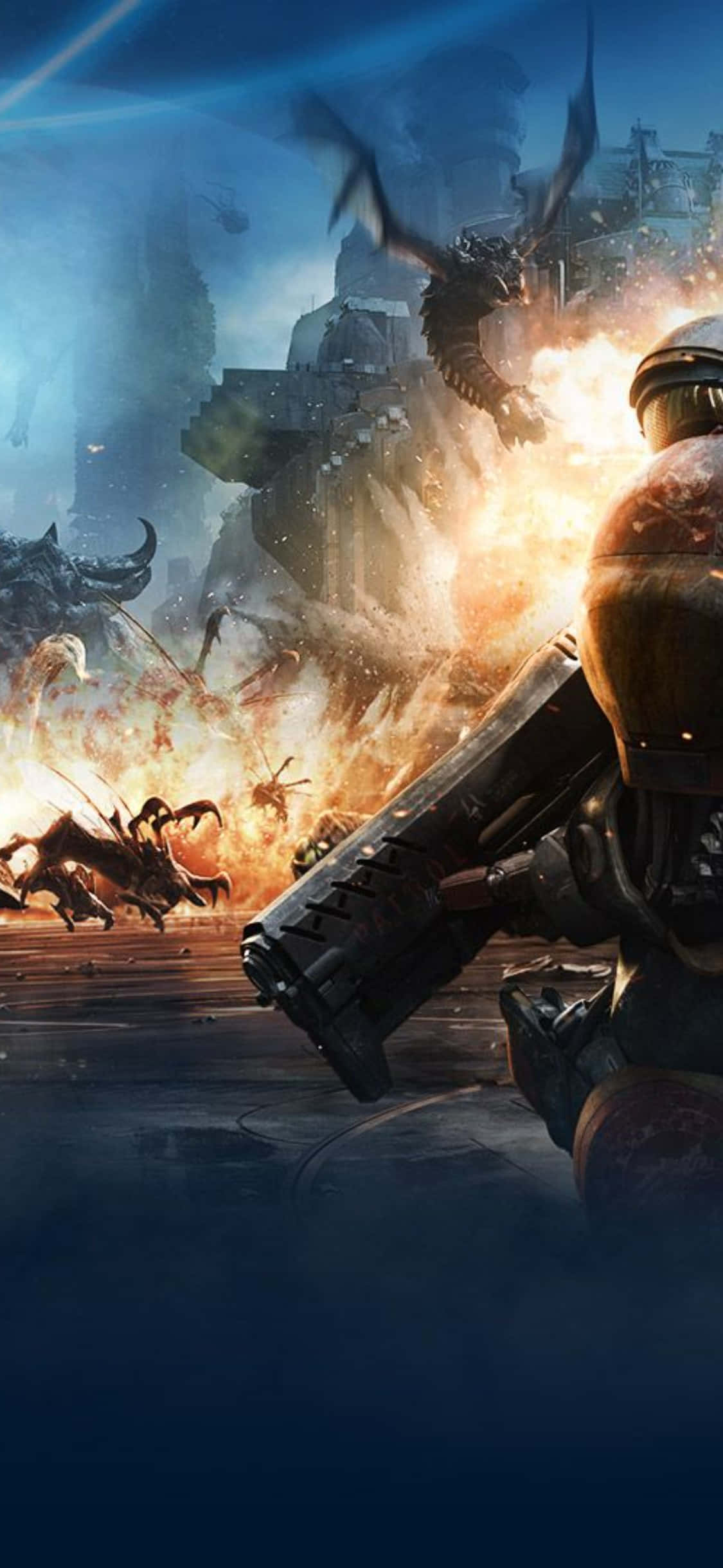 มองโลกเทคโนโลยีสูงของ StarCraft II บน iPhone X วอลเปเปอร์