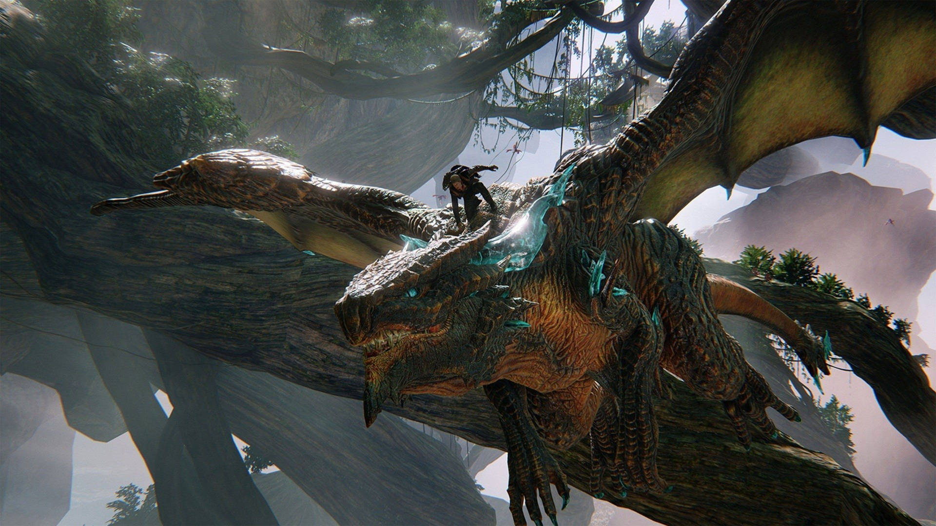 วอลเปเปอร์มังกร Scalebound สีเข้มขนาดใหญ่บิน 4K — 4K วอลเปเปอร์