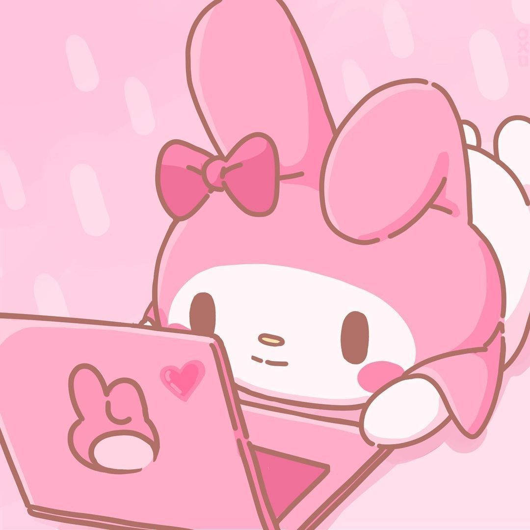 มายเมโลดี้กับแล็ปท็อปสีชมพู PFP วอลเปเปอร์