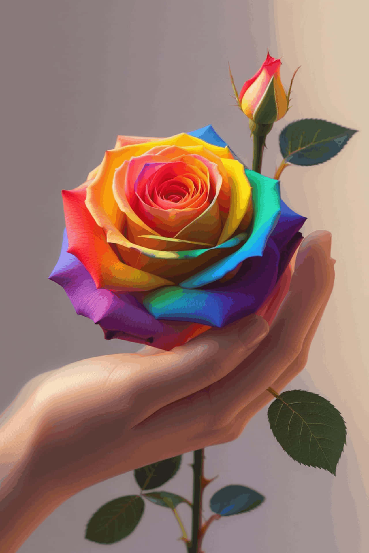 ดอกไม้,มือ,วันวาเลนไทน์,กุหลาบ,จิตวิญญาณ,ความภาคภูมิใจ,กลุ่ม LGBTQ,สีรุ้ง,ความรัก — ดอกไม้ วอลเปเปอร์