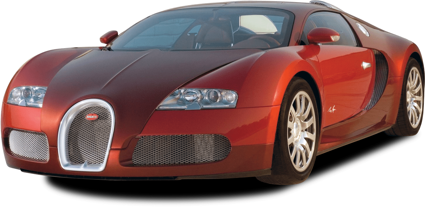 มุมมองด้านข้างของ Bugatti Veyron สีแดง วอลเปเปอร์