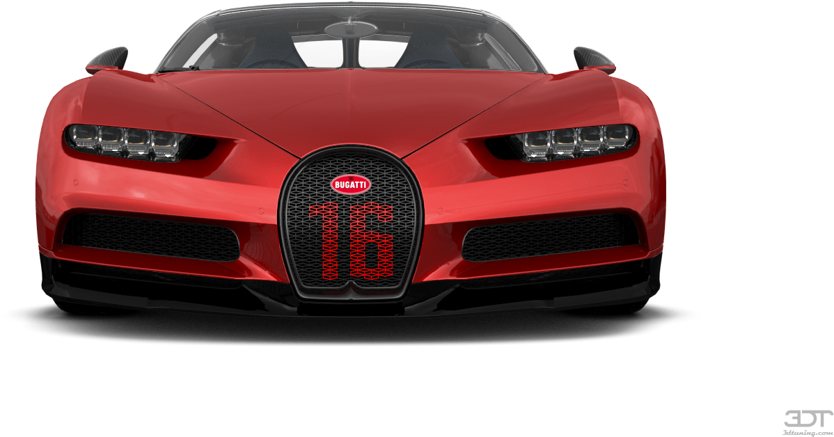 มุมมองด้านหน้าของ Bugatti Chiron สีแดง วอลเปเปอร์