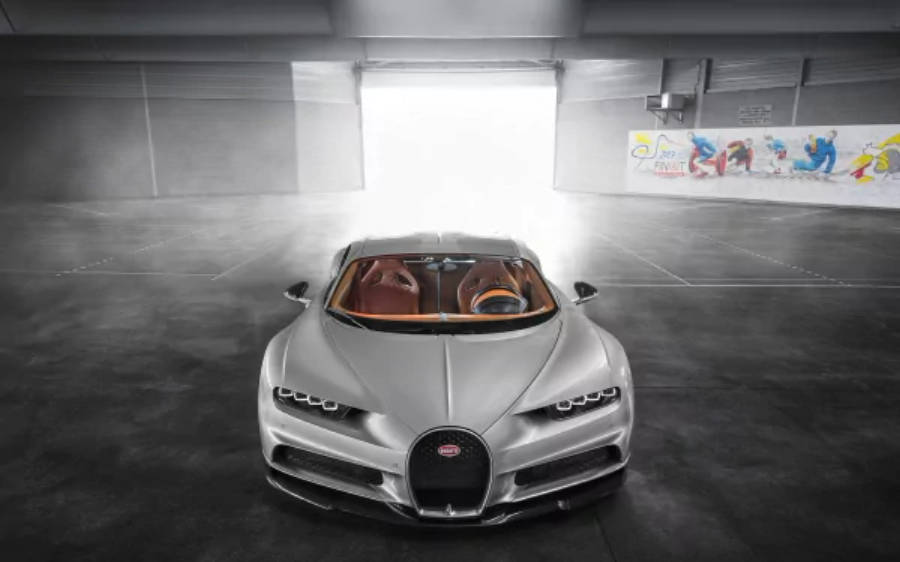 รถ Bugatti Chiron สีขาว 4K วอลเปเปอร์