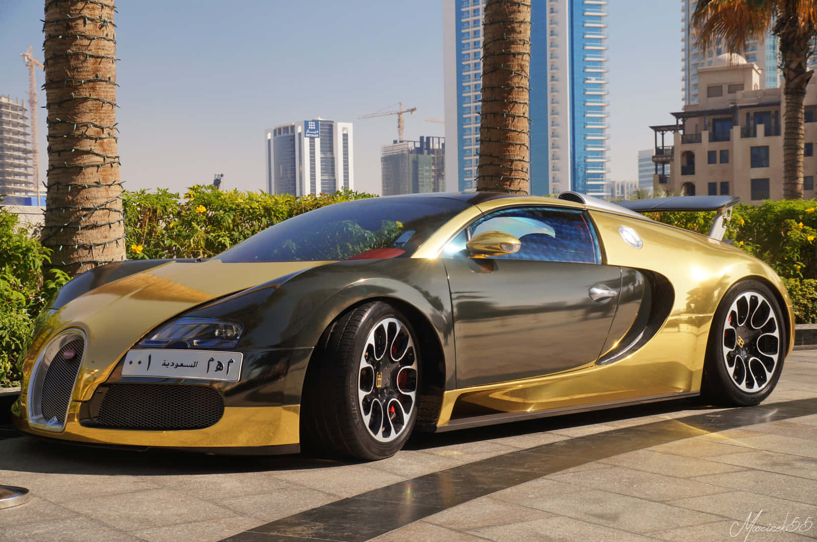 รถ Bugatti Veyron สีทอง — รถ GIF วอลเปเปอร์