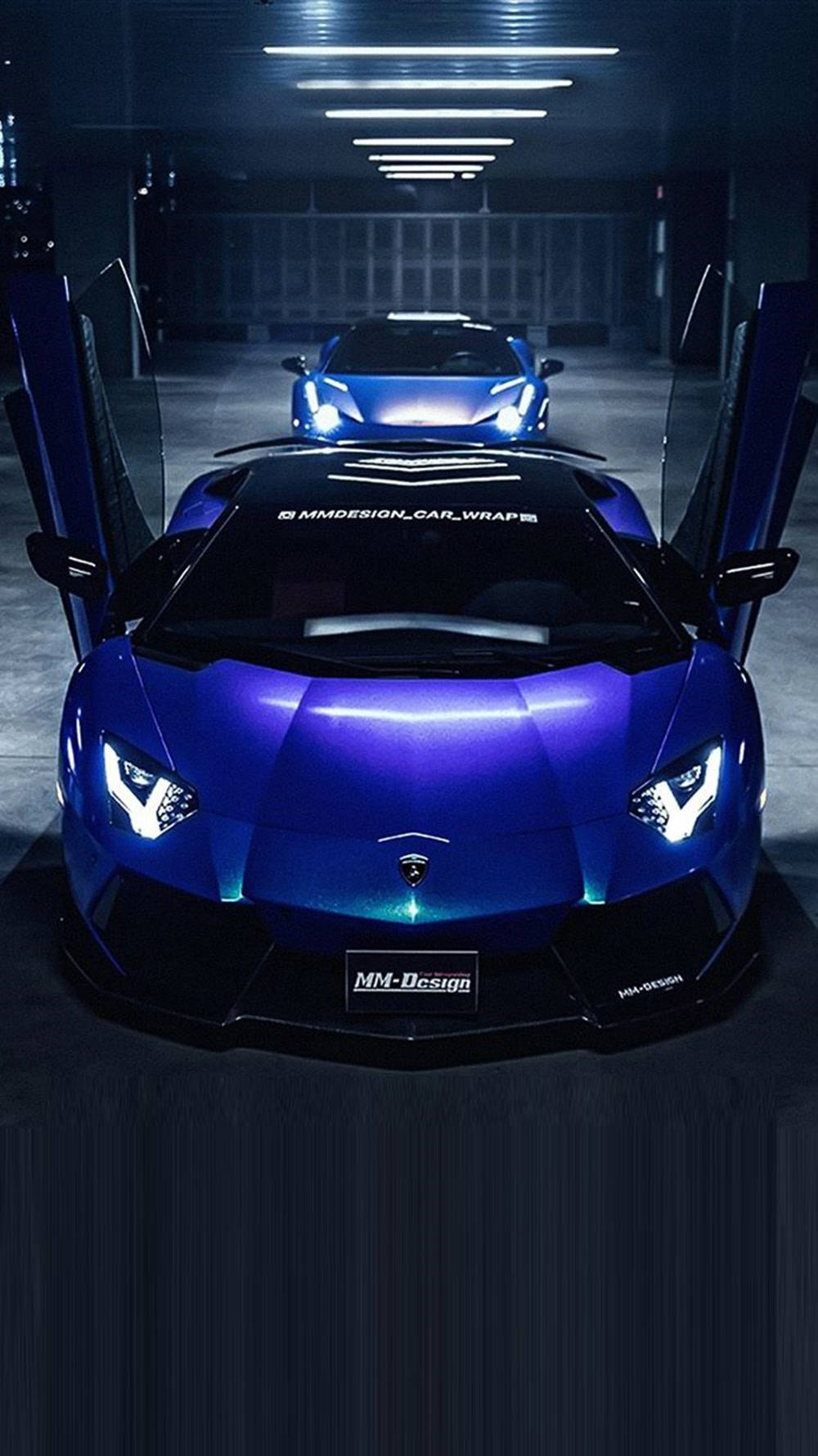 รถ Lamborghini สีฟ้าสวยงามสำหรับวอลเปเปอร์ iPhone วอลเปเปอร์