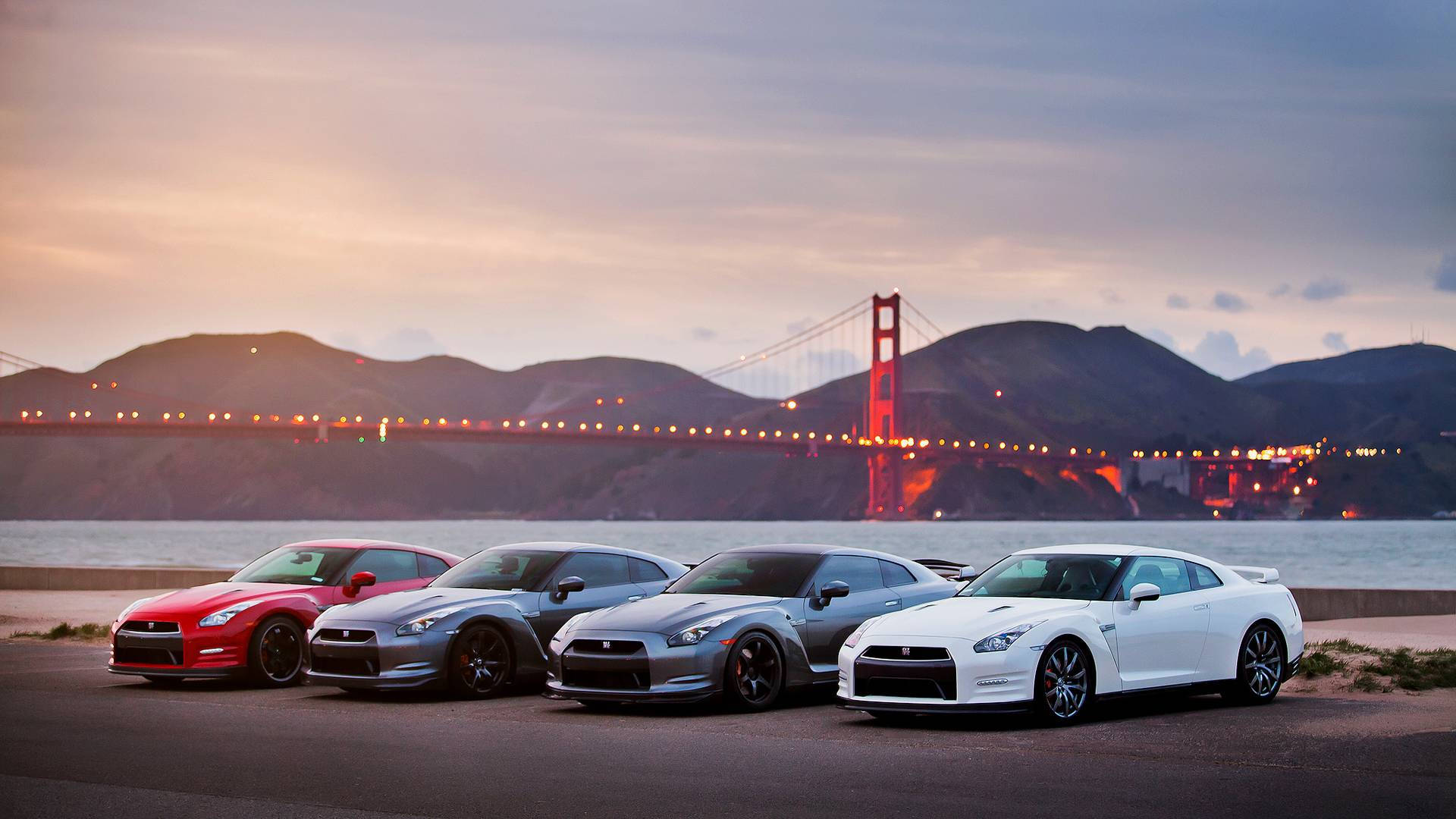 Nissan GTR จอดใกล้ทะเล — รถยนต์ วอลเปเปอร์