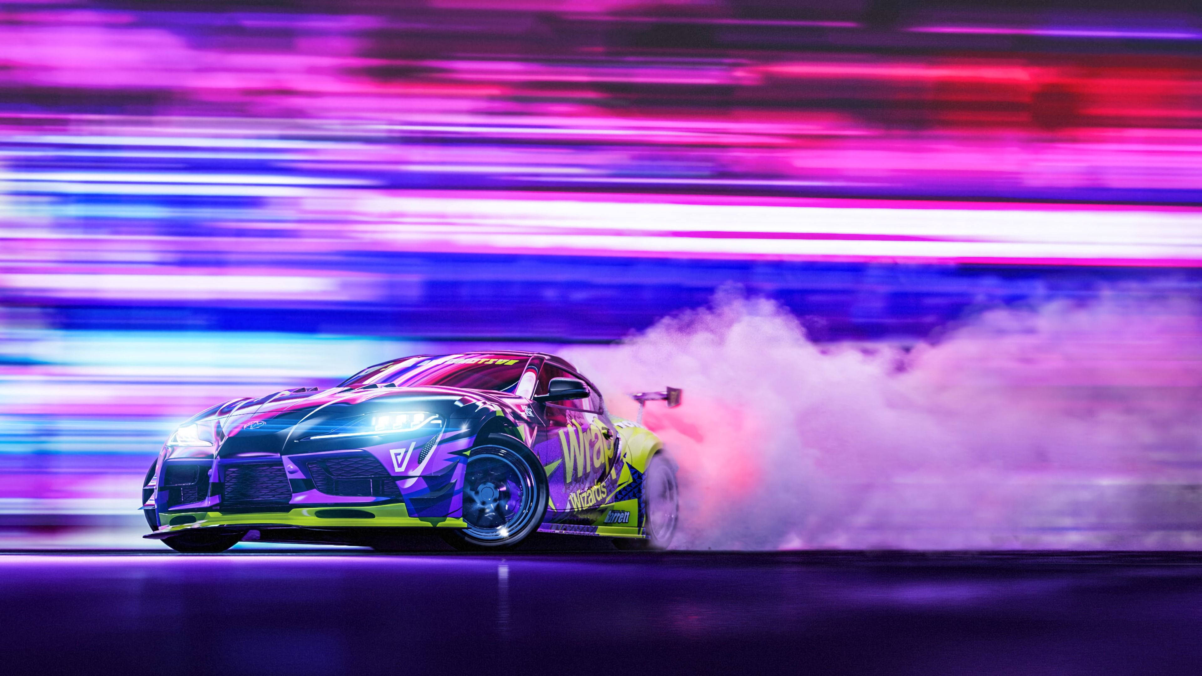 รถดริฟท์ Toyota Supra นีออน วอลเปเปอร์