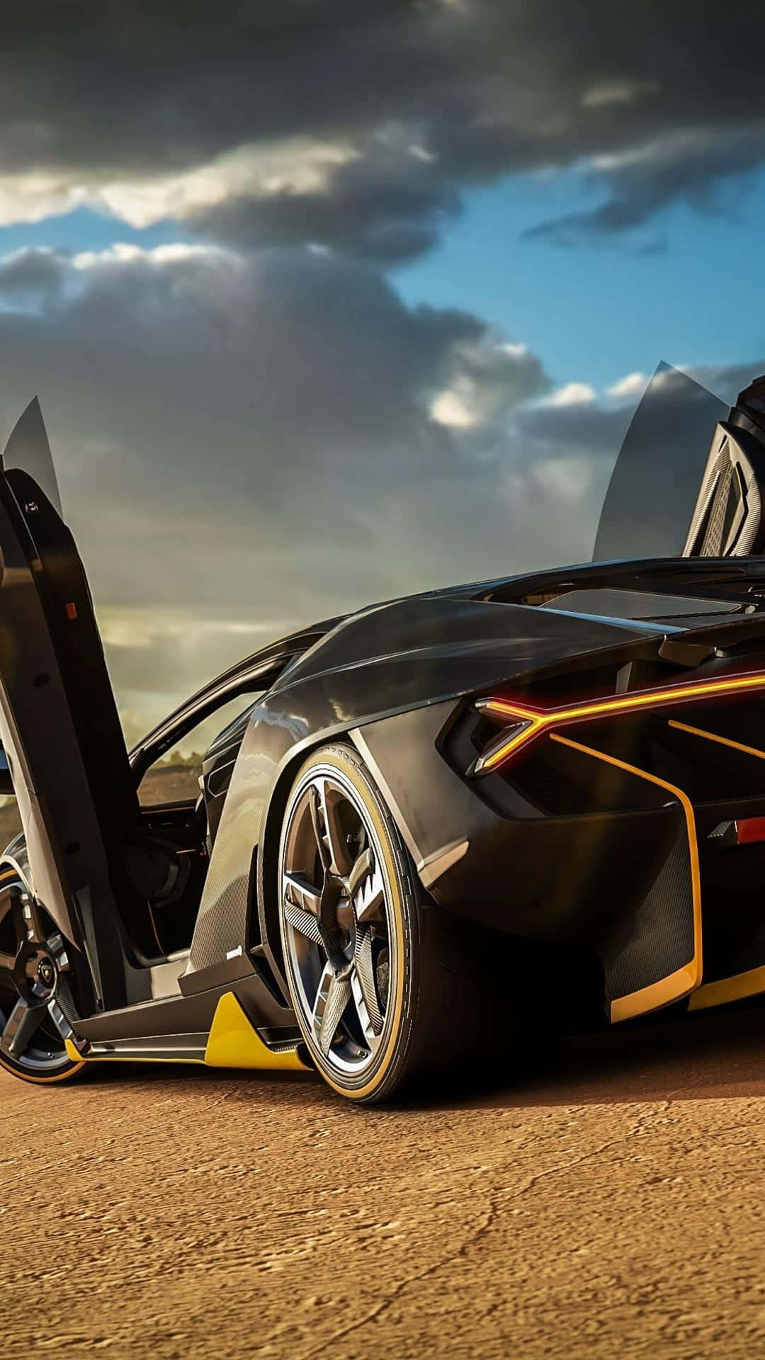 รถดำ Lamborghini iPhone Forza Horizon 3 วอลเปเปอร์
