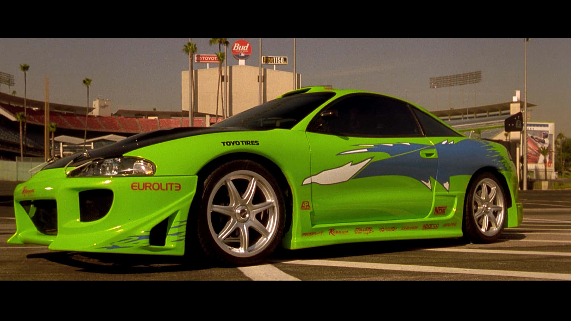 รถมิตซูบิชิ อีคลิปส์ ปี 1996 สีเขียวจากหนัง Fast And Furious 1 วอลเปเปอร์