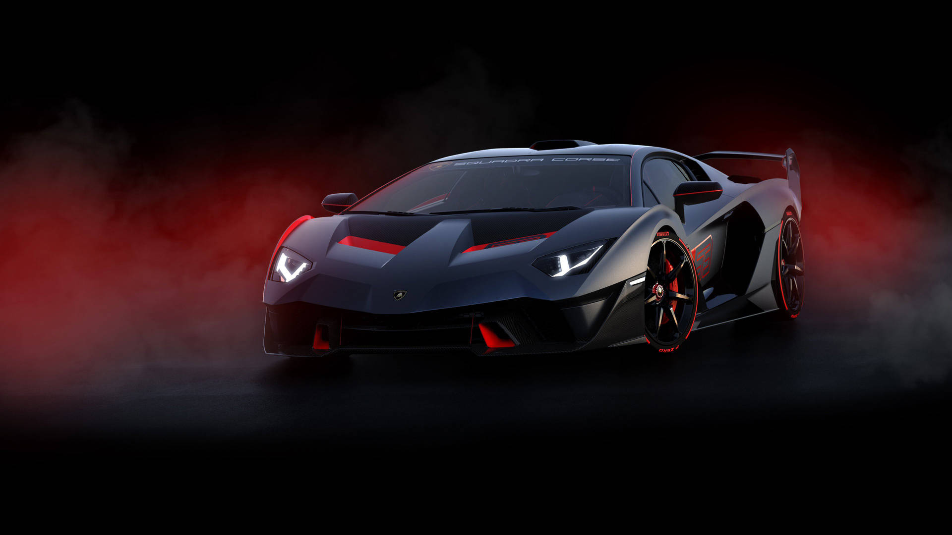 วอลเปเปอร์รถยนต์ 4K แลมโบร์กินีสีดำด้าน — Lamborghini วอลเปเปอร์
