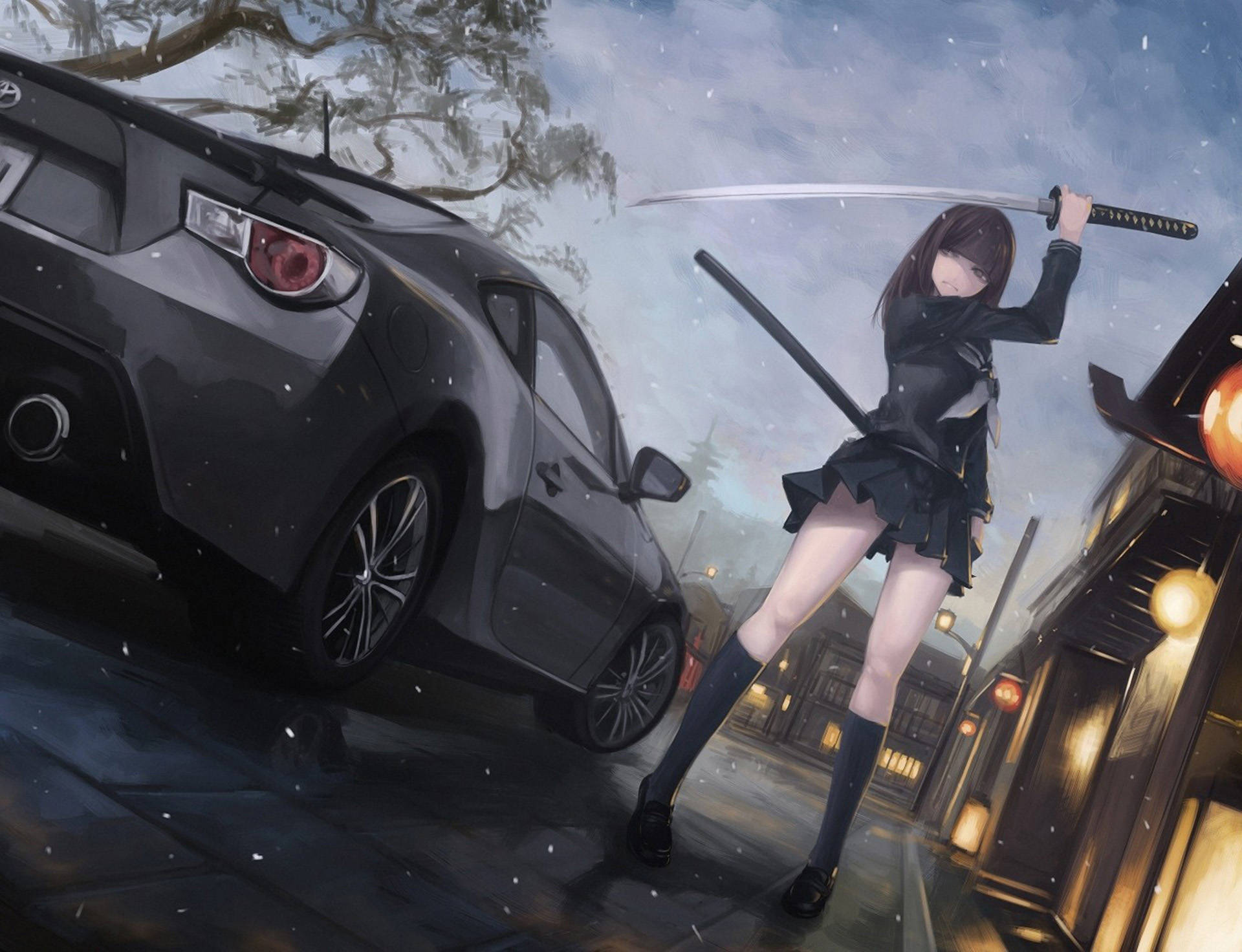 รถยนต์ Toyota 86 สไตล์อนิเมะ วอลเปเปอร์