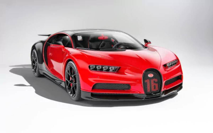 รถสปอร์ตสีแดง Bugatti Chiron 4K วอลเปเปอร์
