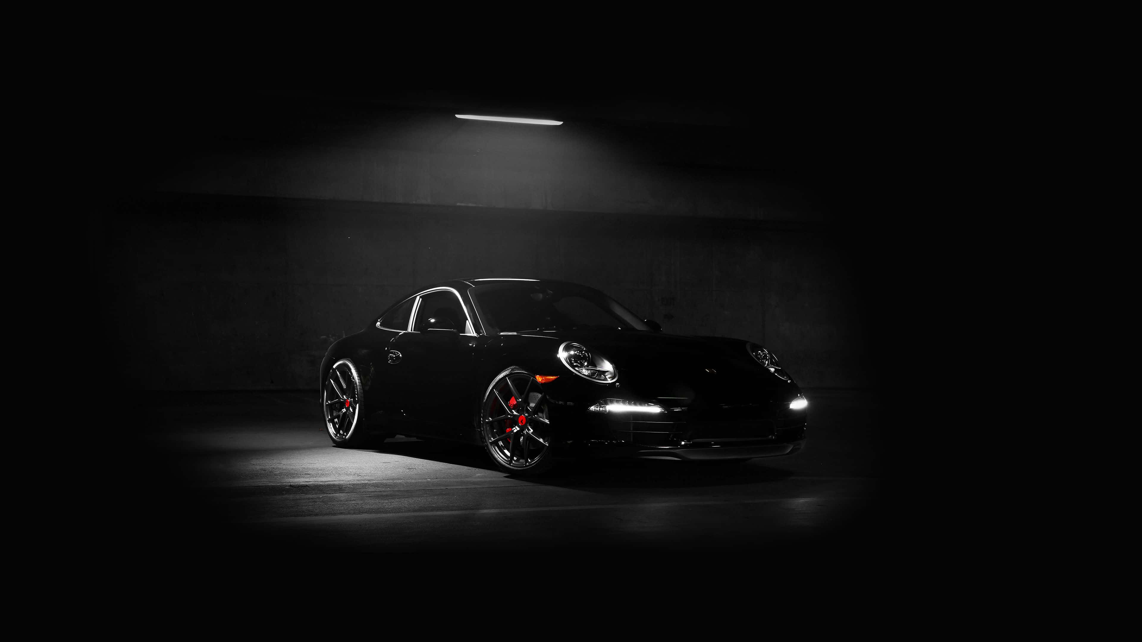 รถสีดำ Porsche 911 4K วอลเปเปอร์