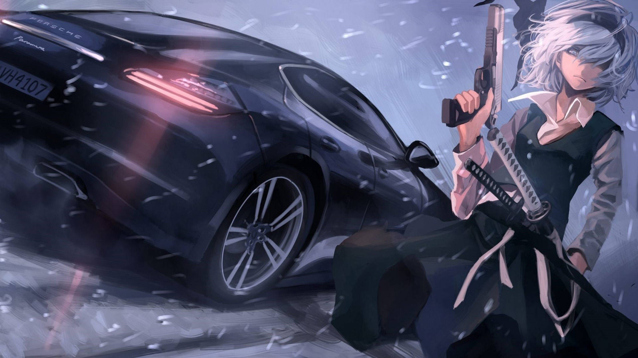 รถอนิเมะ Porsche Panamera วอลเปเปอร์