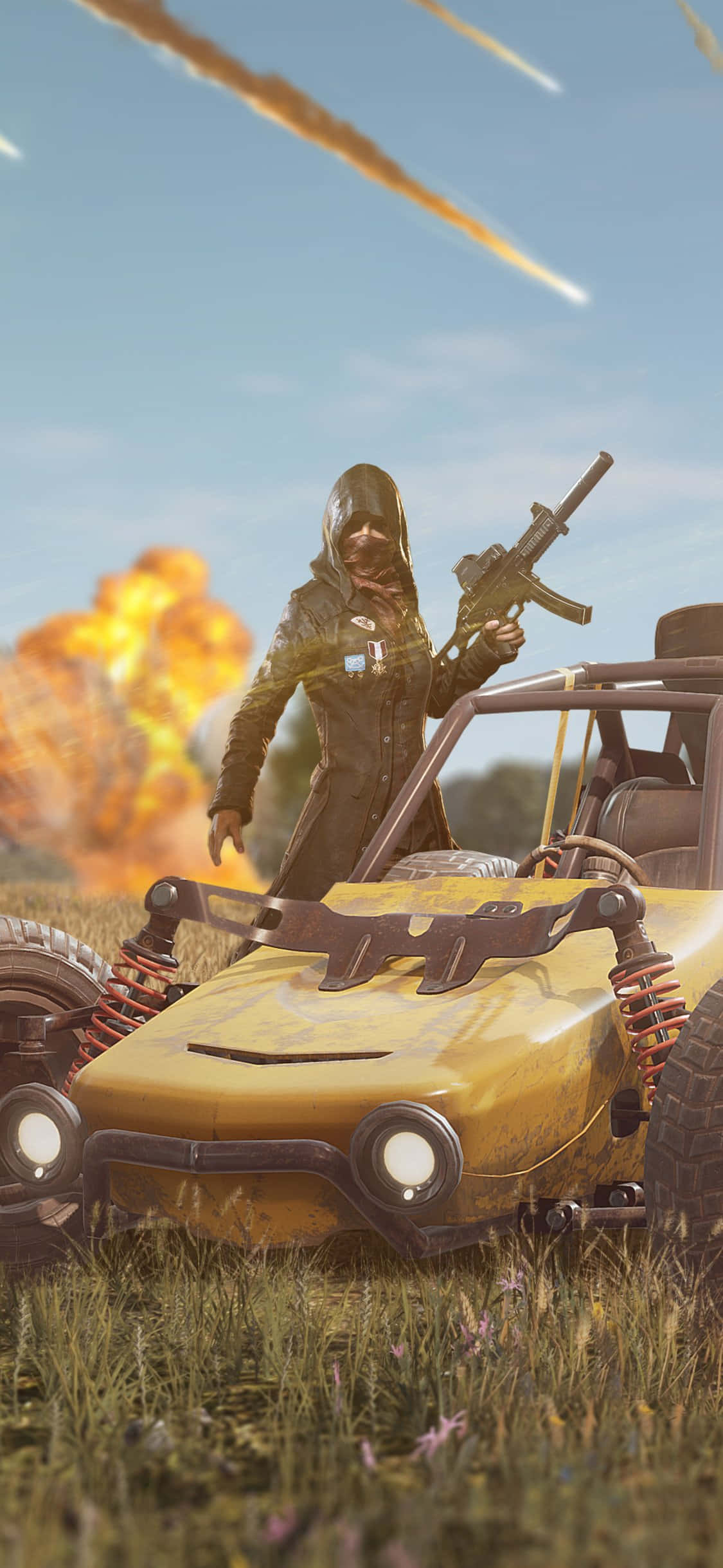 รถแข่งสีเหลือง PUBG iPhone วอลเปเปอร์